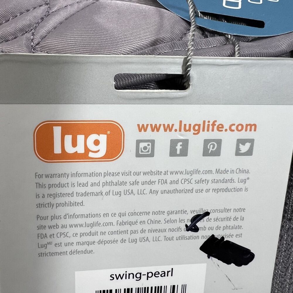 Lug Signature Mini Swing Crossbody Bag Grey Magnetic Flap NWT - Picture 11 of 12